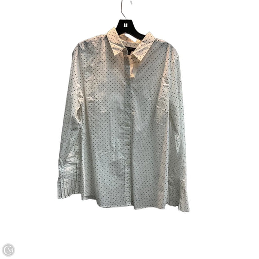 Blouse Long Sleeve By Banana Republic In Polkadot Pattern, Size: 14