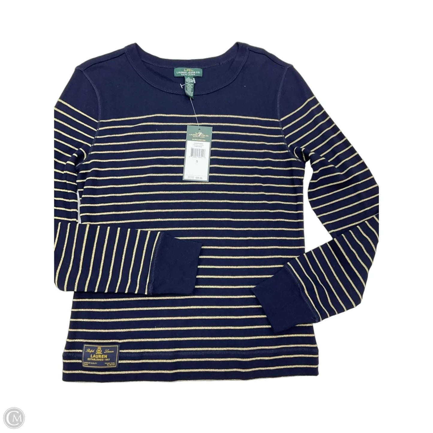 Top Long Sleeve By Lauren By Ralph Lauren In Striped Pattern, Size: S