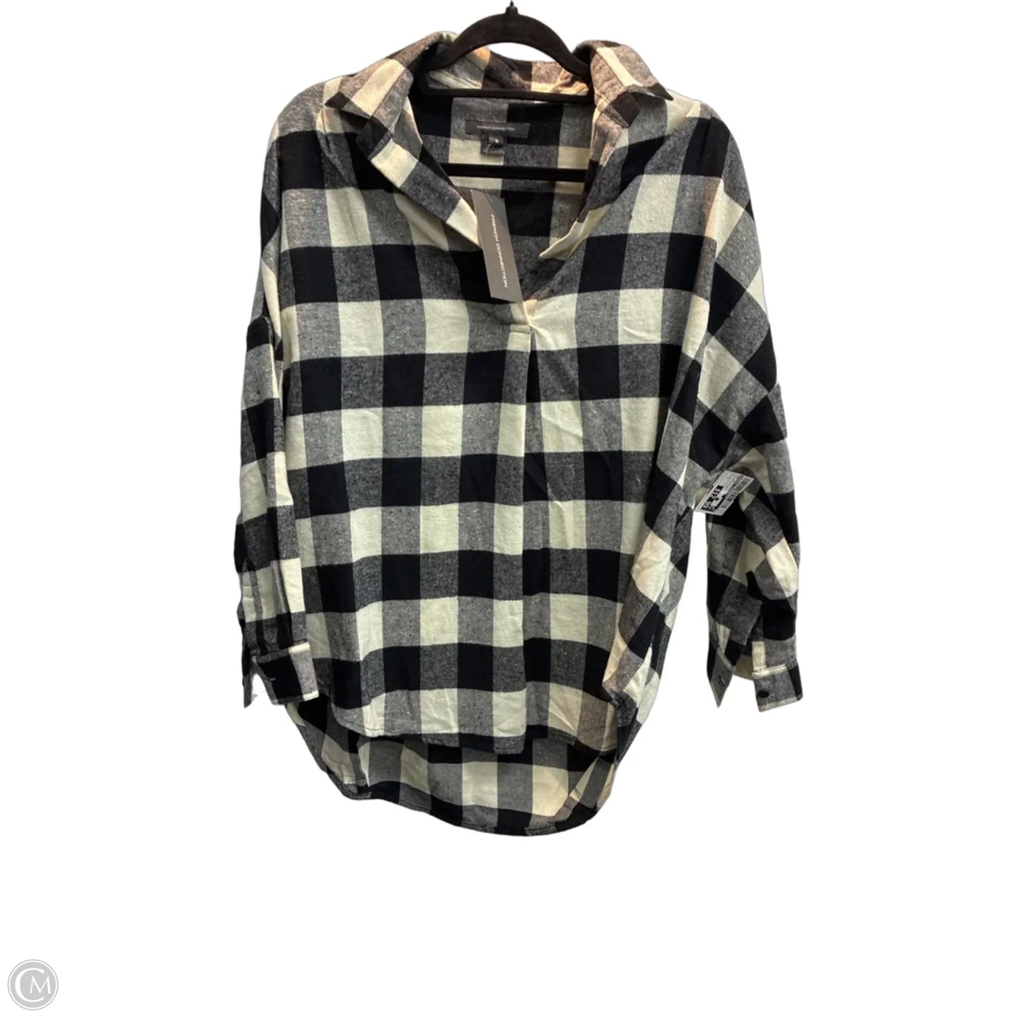 Top Long Sleeve By French Connection In Plaid Pattern, Size: S