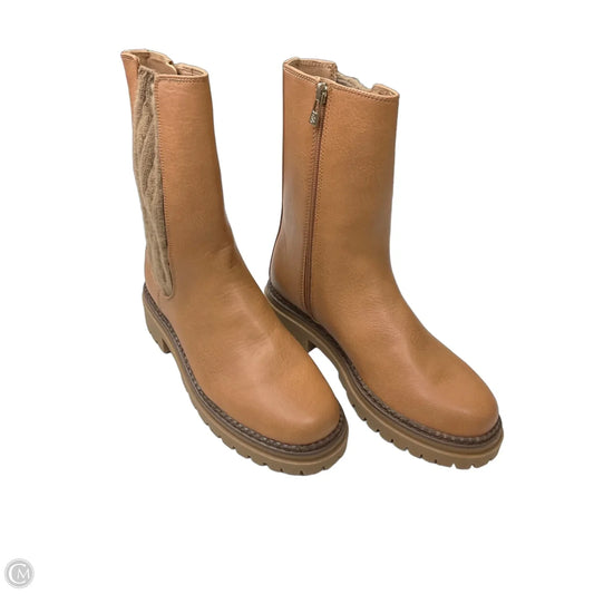 Boots Mid-calf Heels By Sam And Libby In Tan, Size: 8.5