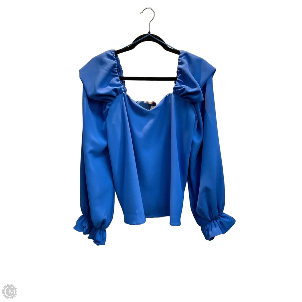 Blouse Long Sleeve By Willow & Root In Blue, Size: L