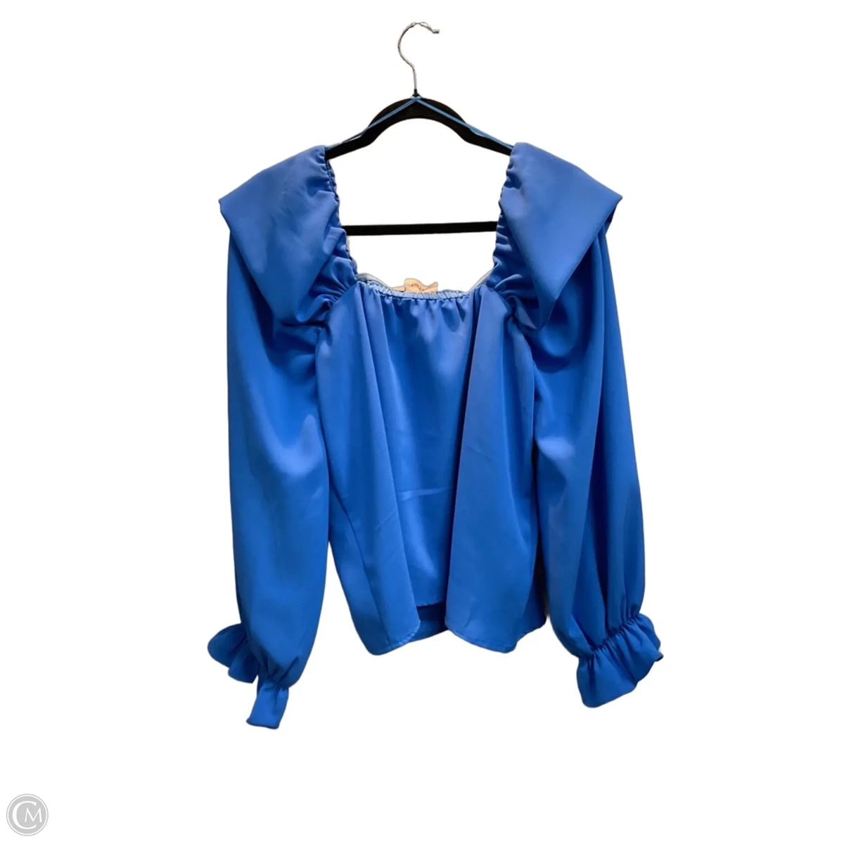 Blouse Long Sleeve By Willow & Root In Blue, Size: L