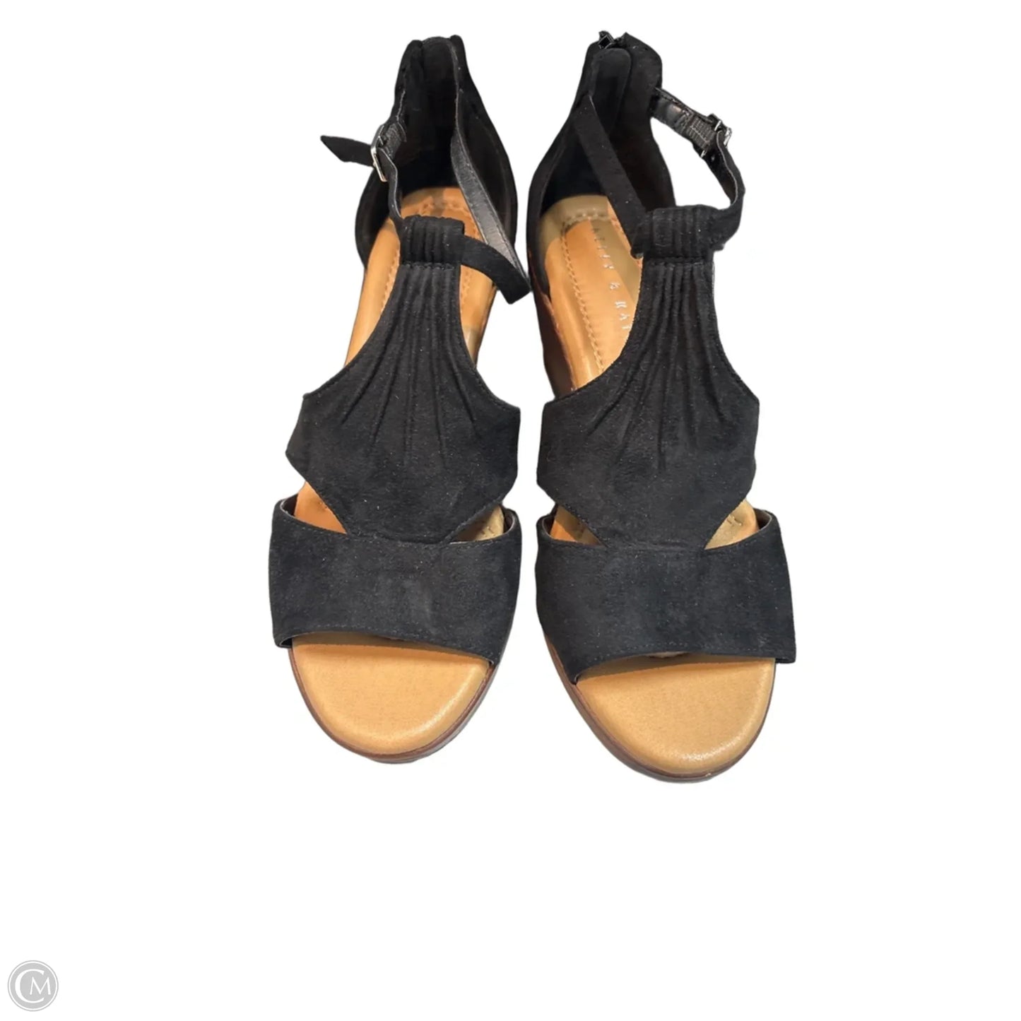 Sandals Heels Wedge By Kelly And Katie In Black, Size: 9