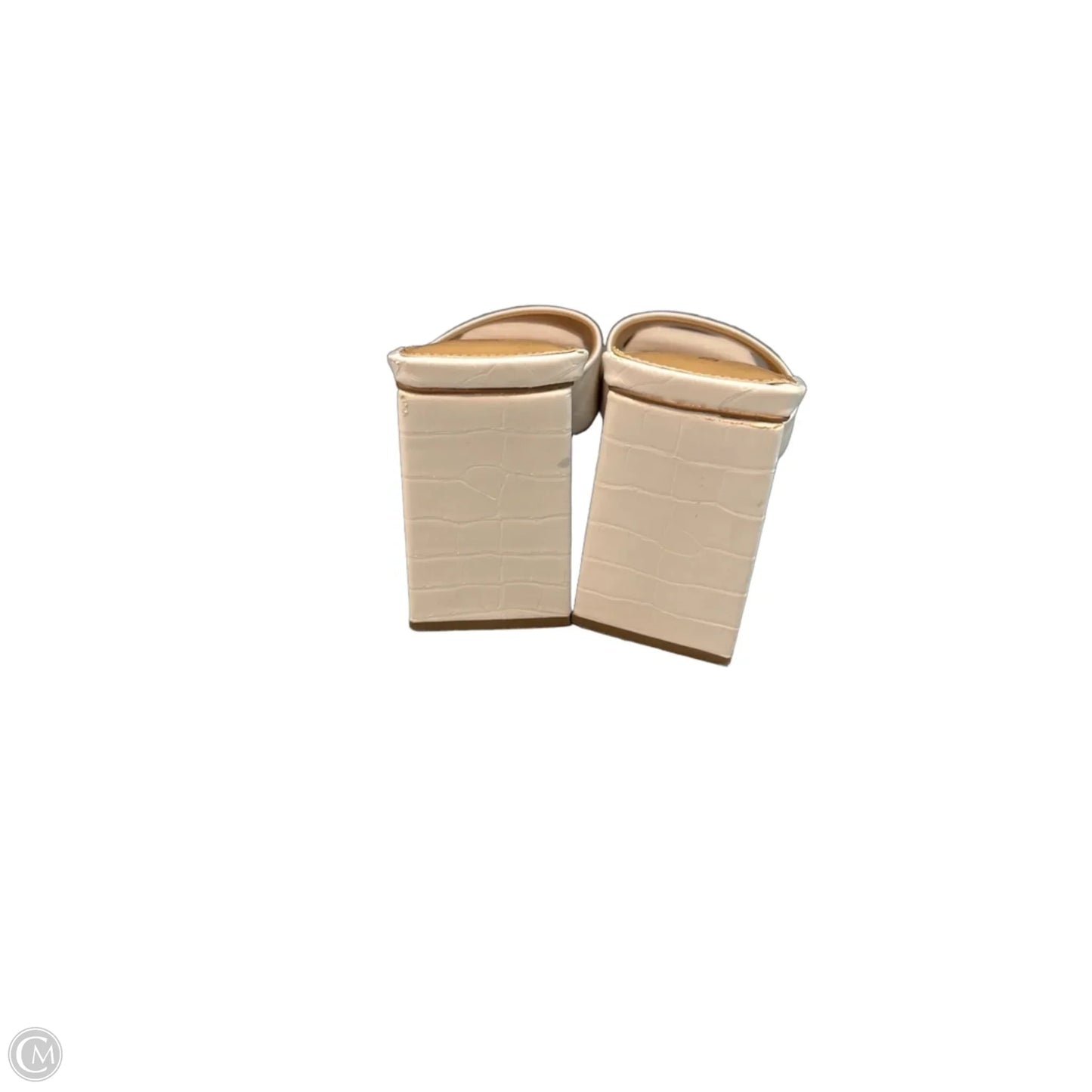 Sandals Heels Block By Express In Cream, Size: 9
