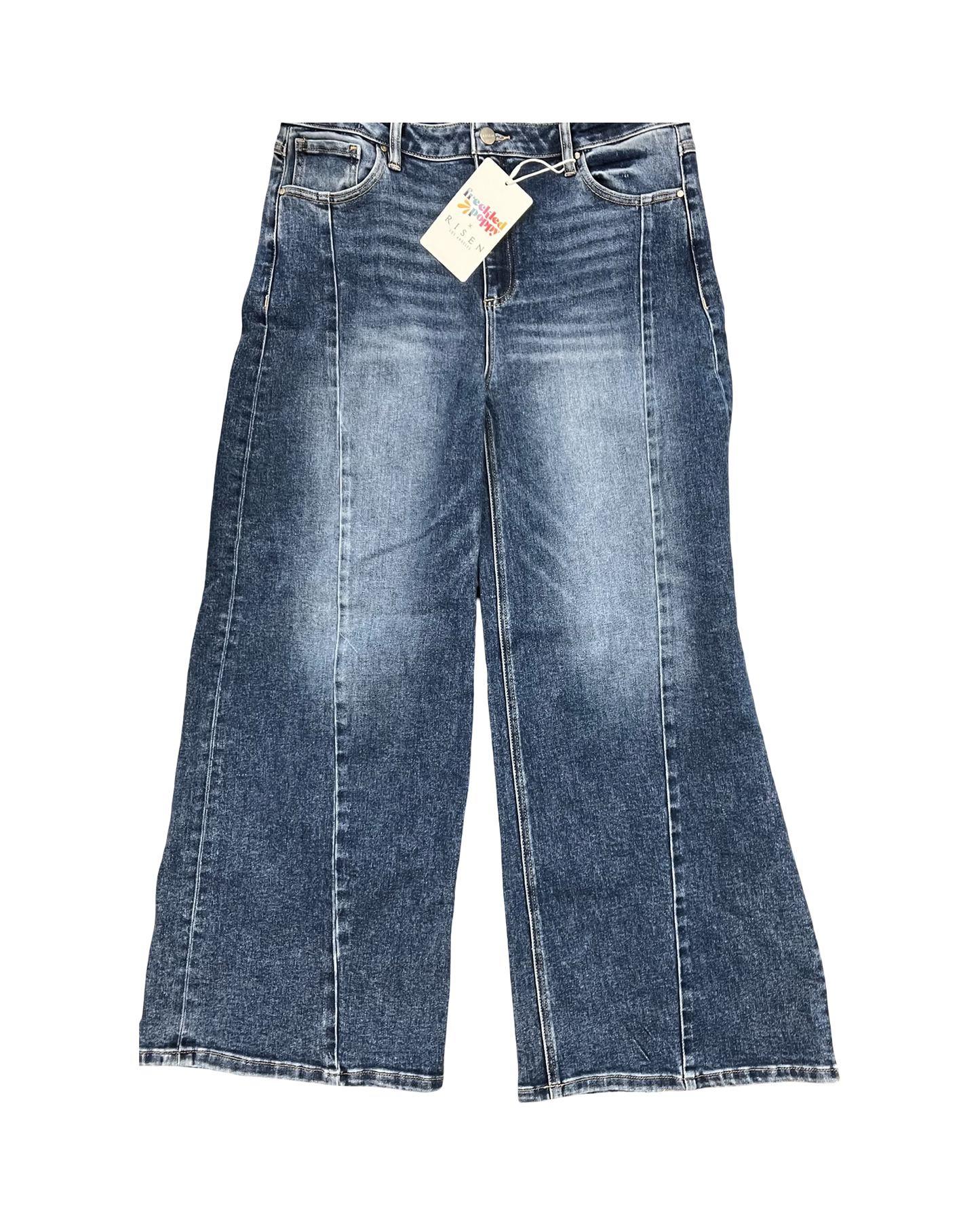 Jeans Wide Leg By Risen In Blue Denim, Size:14