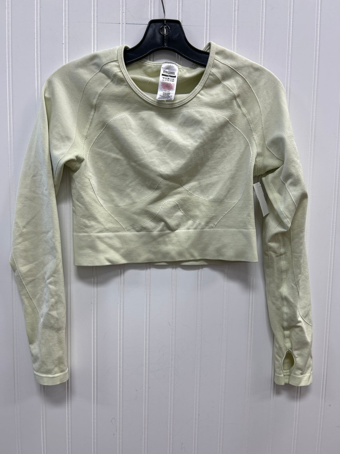 Athletic Top Ls Crewneck By Gym Shark In Yellow, Size:Xl