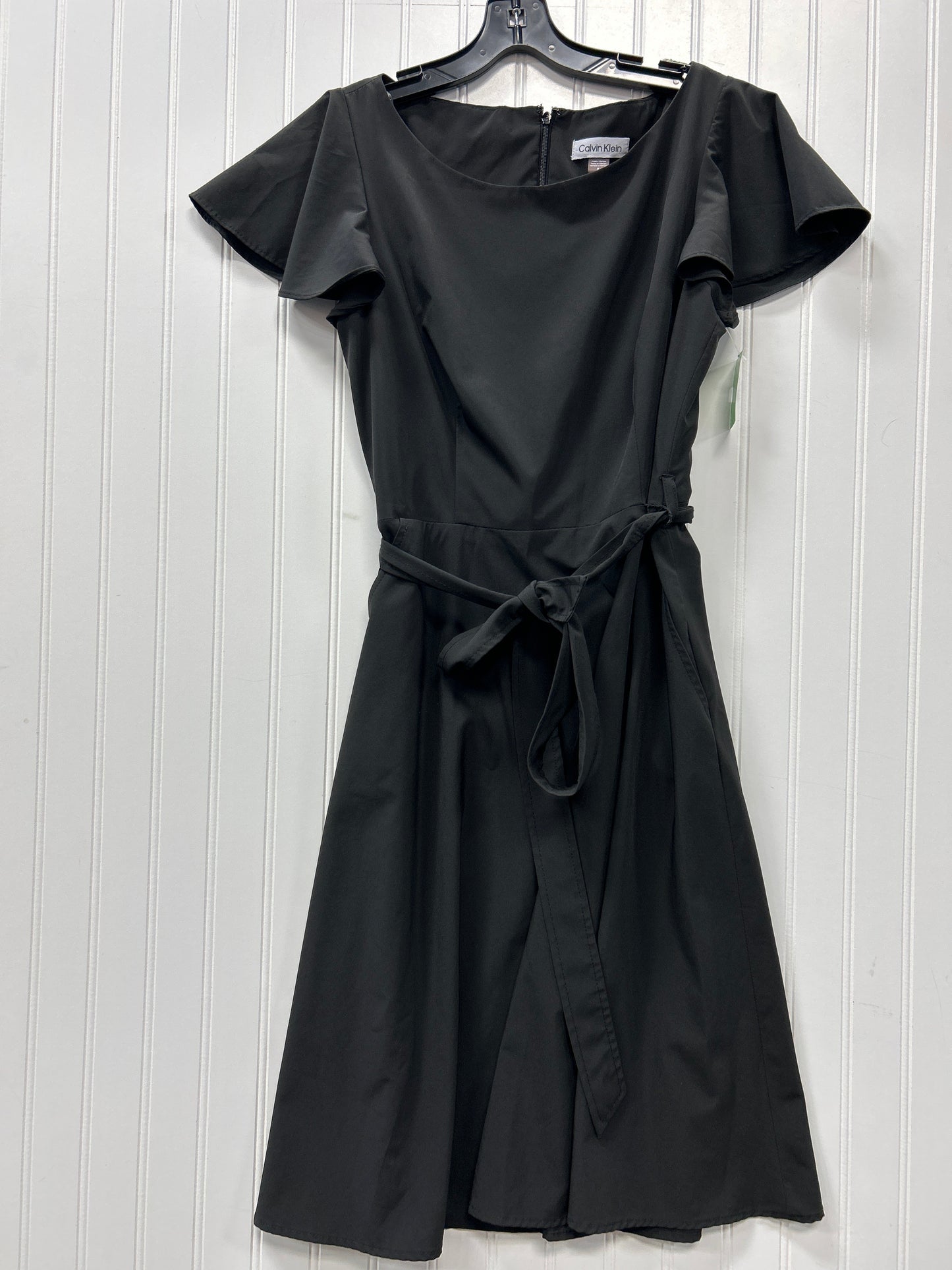 Dress Casual Midi By Calvin Klein In Black, Size:8