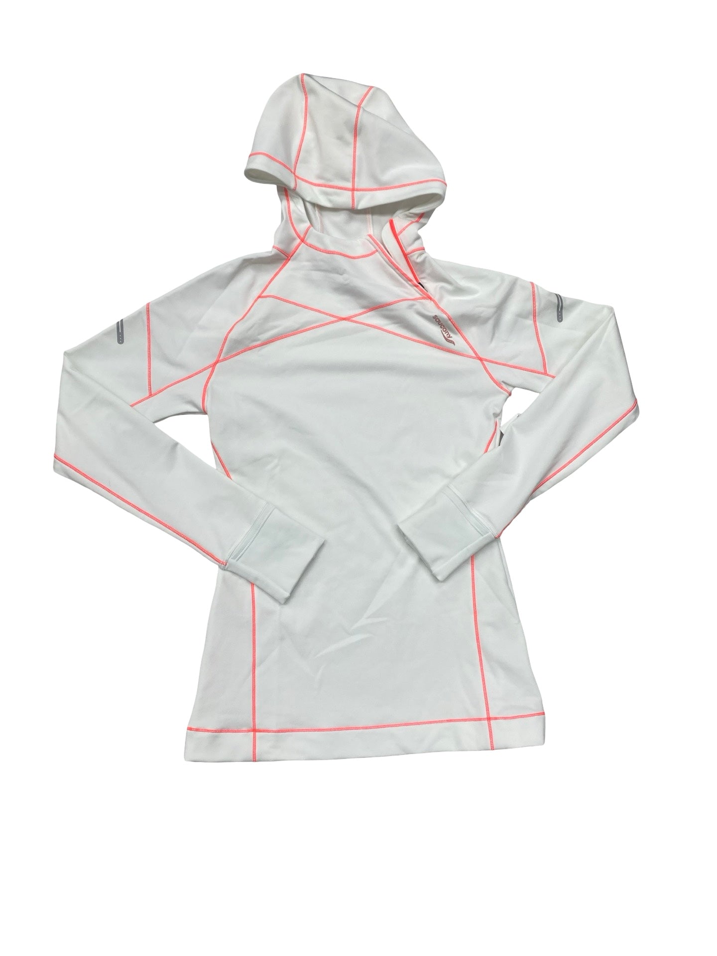 Athletic Top Ls Hoodie By Saucony In White, Size:S