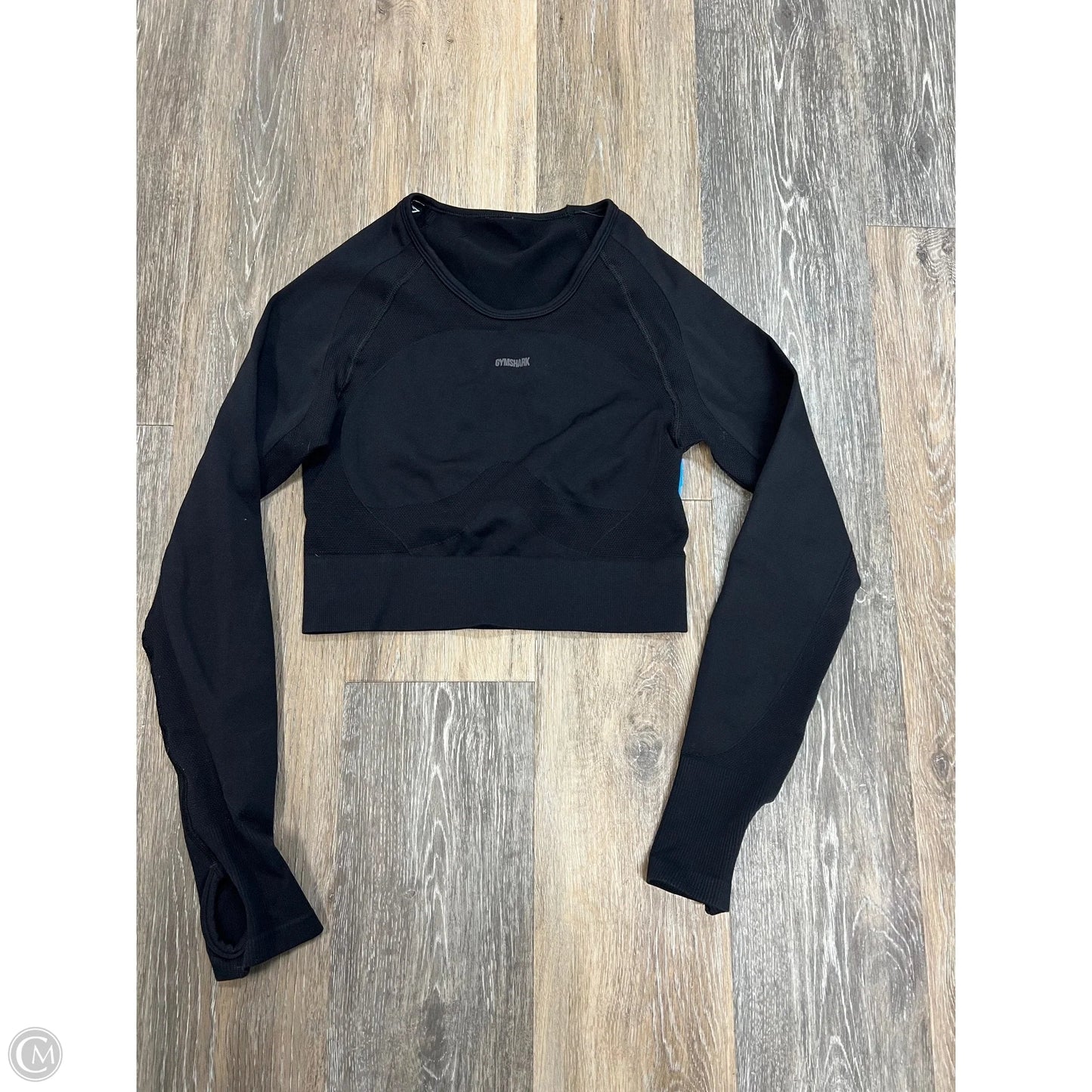 Athletic Top Long Sleeve Crewneck By Gym Shark In Black, Size: L