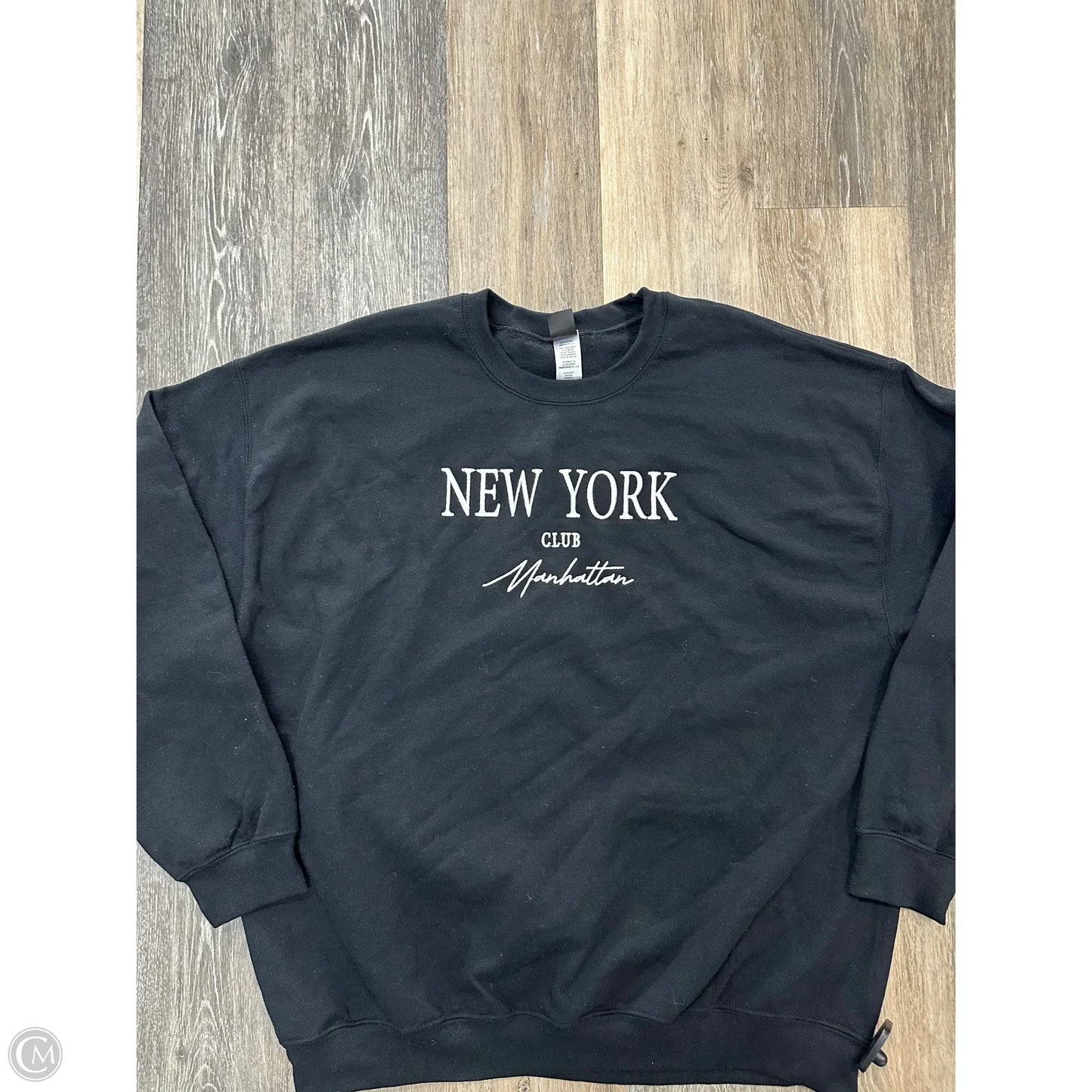 Sweatshirt Crewneck By Sweet Claire In Black, Size: L