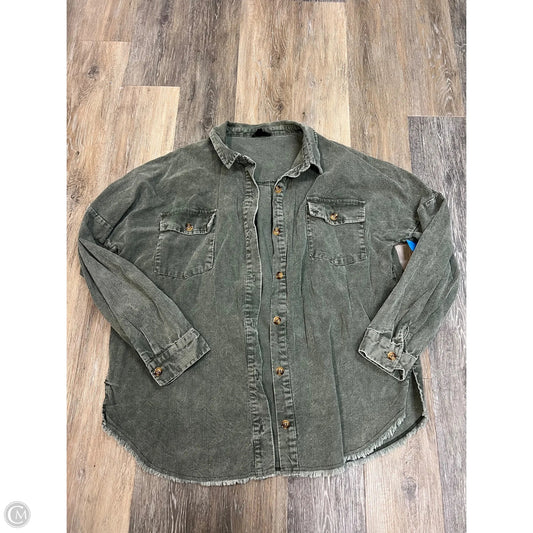 Jacket Shirt By Heyson In Green, Size: 1x