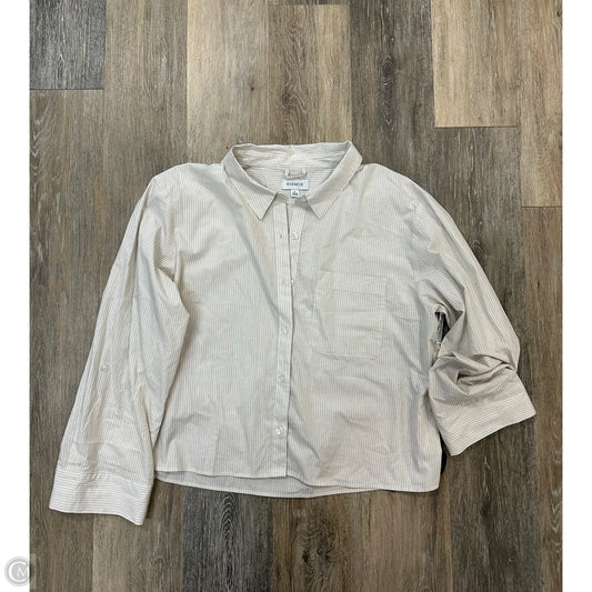 Blouse Long Sleeve By Evereve In Tan, Size: L