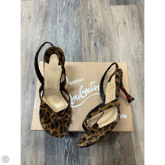 Sandals Luxury Designer By Christian Louboutin In Animal Print, Size: 8/38