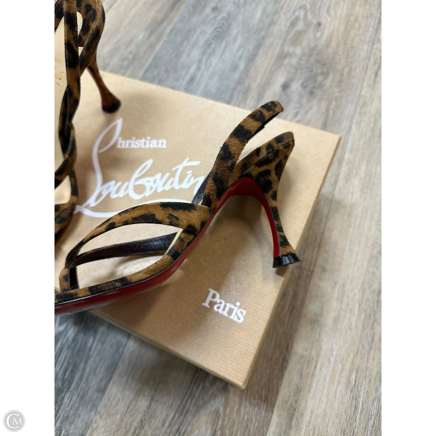 Sandals Luxury Designer By Christian Louboutin In Animal Print, Size: 8/38
