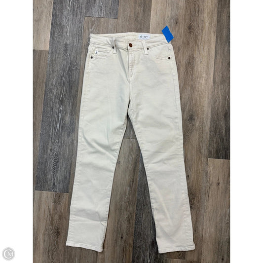 Jeans Straight By Ag Jeans In White Denim, Size: 6