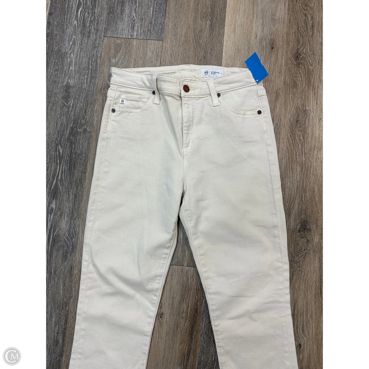 Jeans Straight By Ag Jeans In White Denim, Size: 6