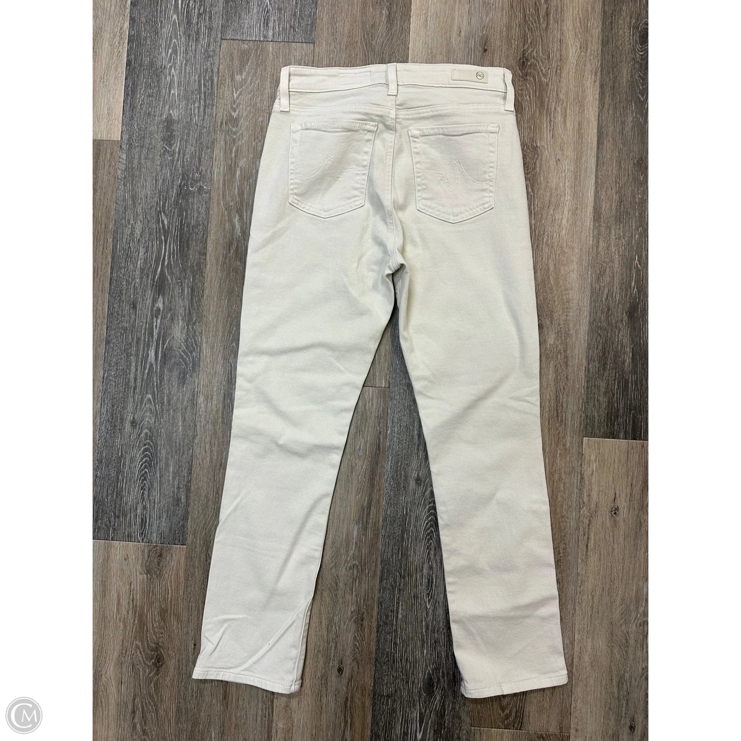 Jeans Straight By Ag Jeans In White Denim, Size: 6