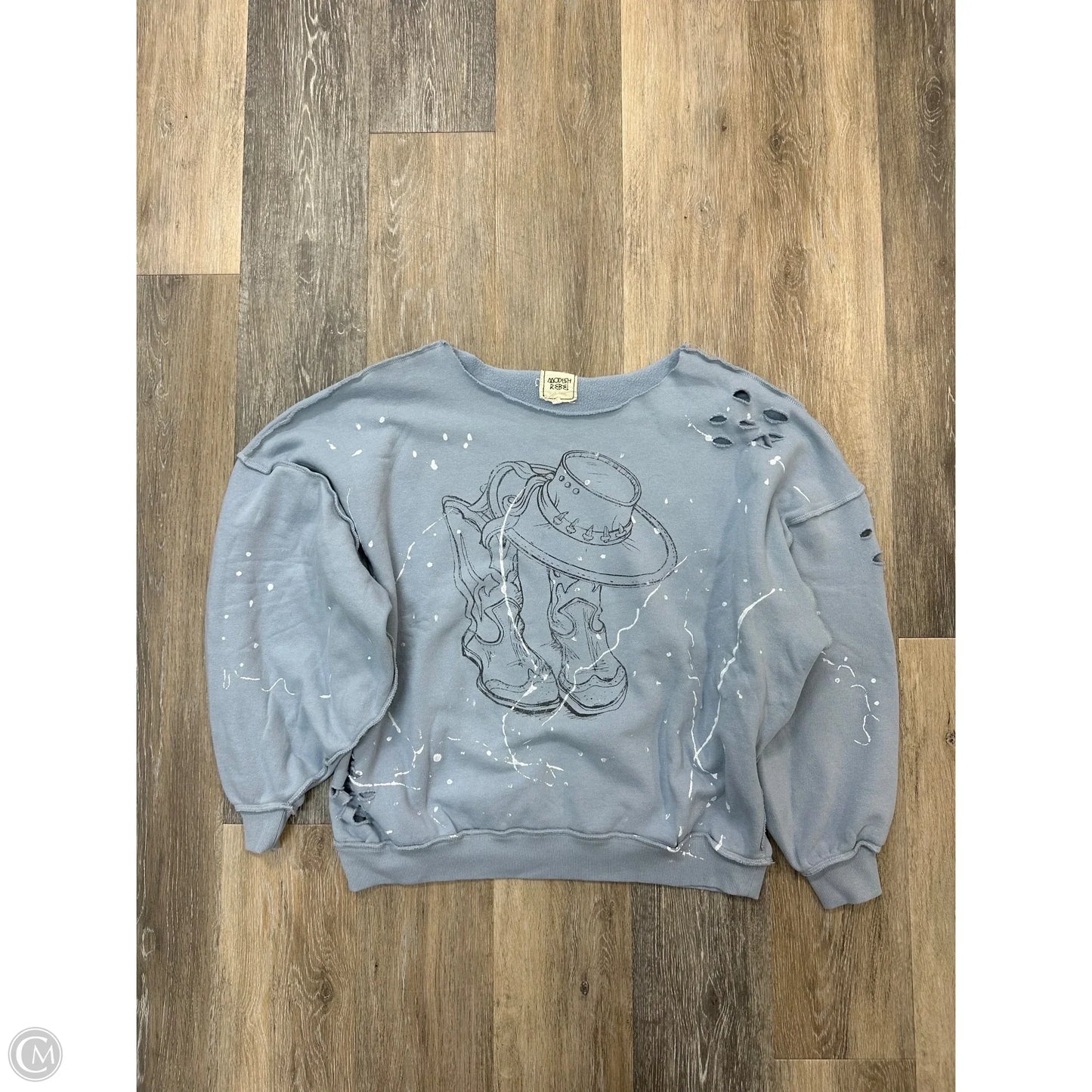 Sweatshirt Collar By Modish Rebel In Blue, Size: M