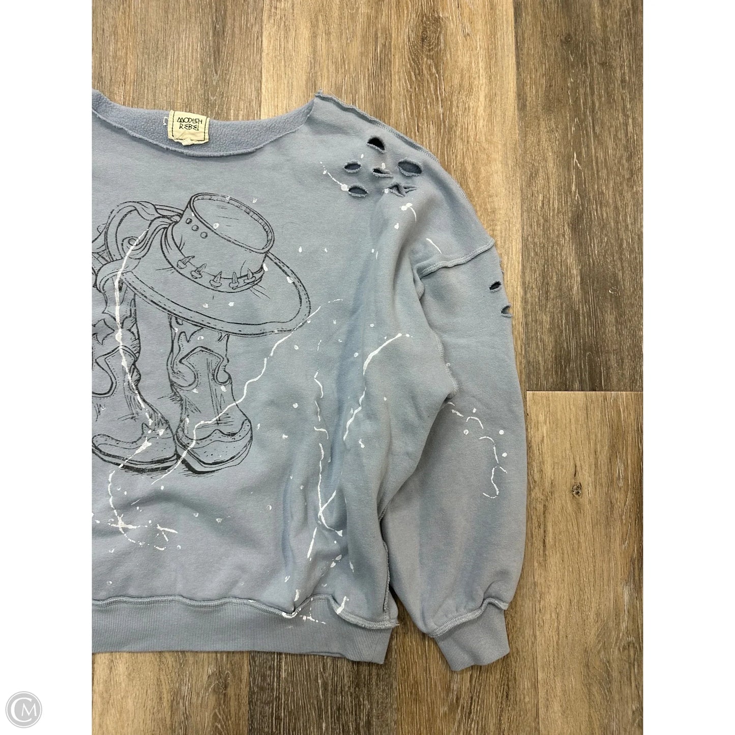 Sweatshirt Collar By Modish Rebel In Blue, Size: M