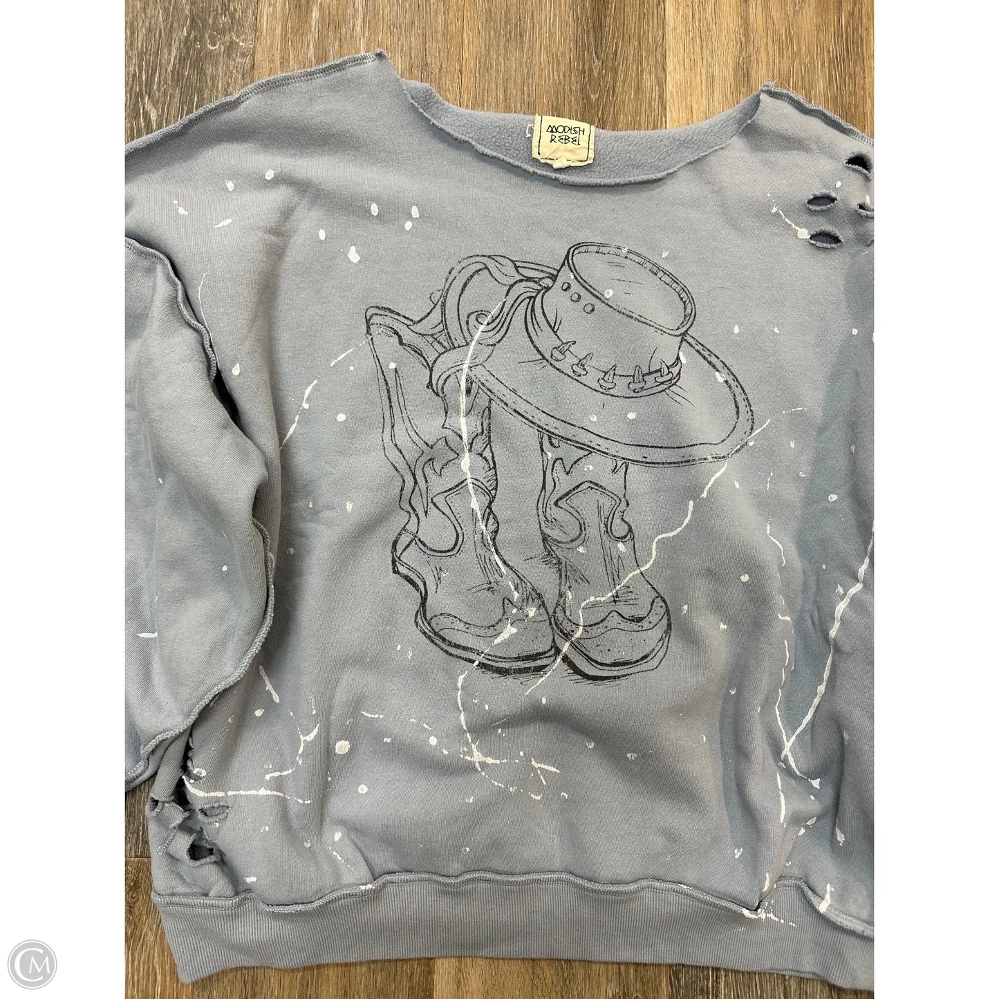 Sweatshirt Collar By Modish Rebel In Blue, Size: M