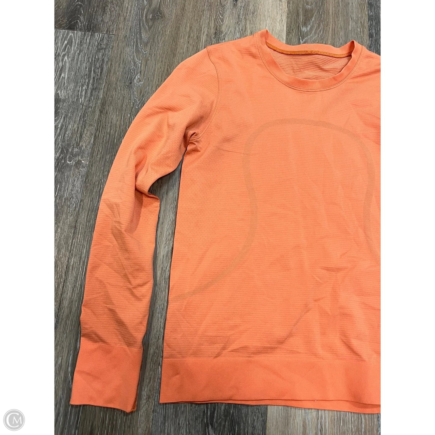 Athletic Top Long Sleeve Crewneck By Lululemon In Orange, Size: 4