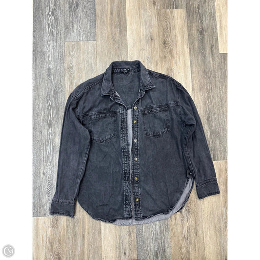 Blouse Long Sleeve By Velvet Heart In Grey Denim, Size: L