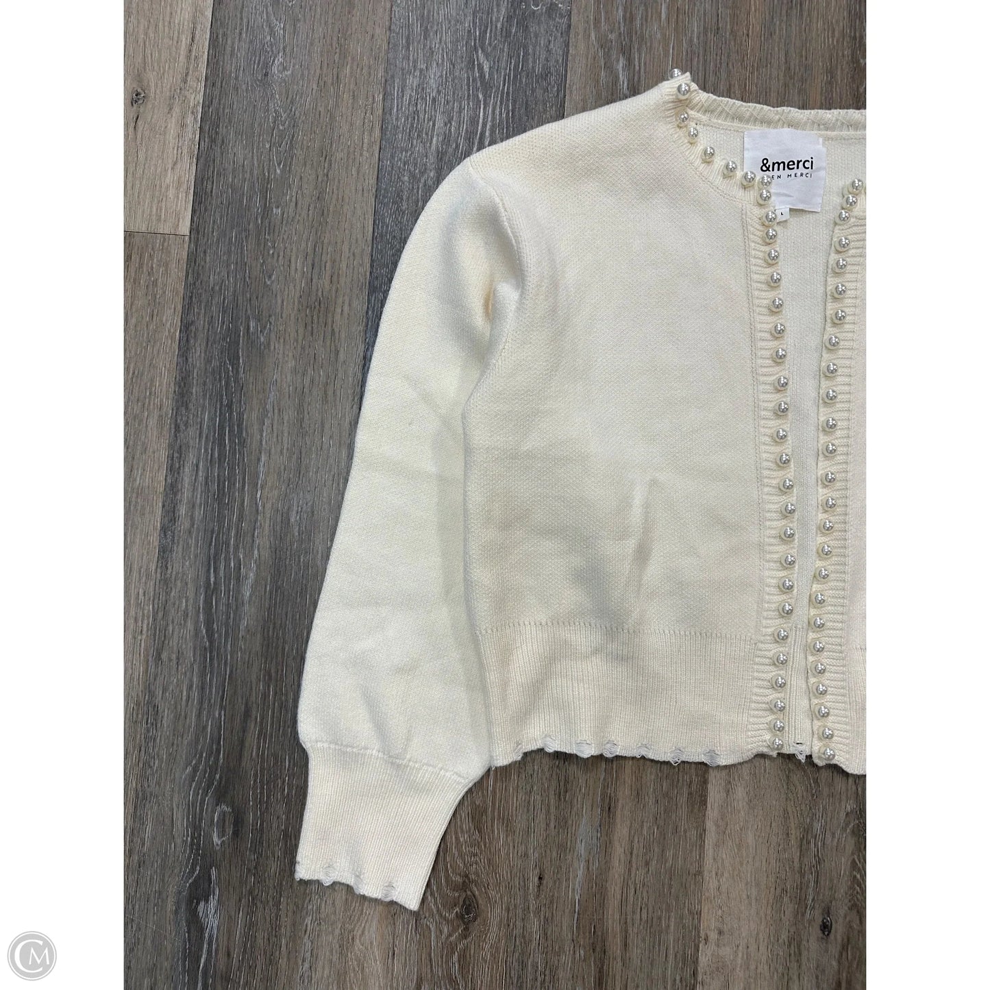 Sweater Cardigan By &merci In Cream, Size: L