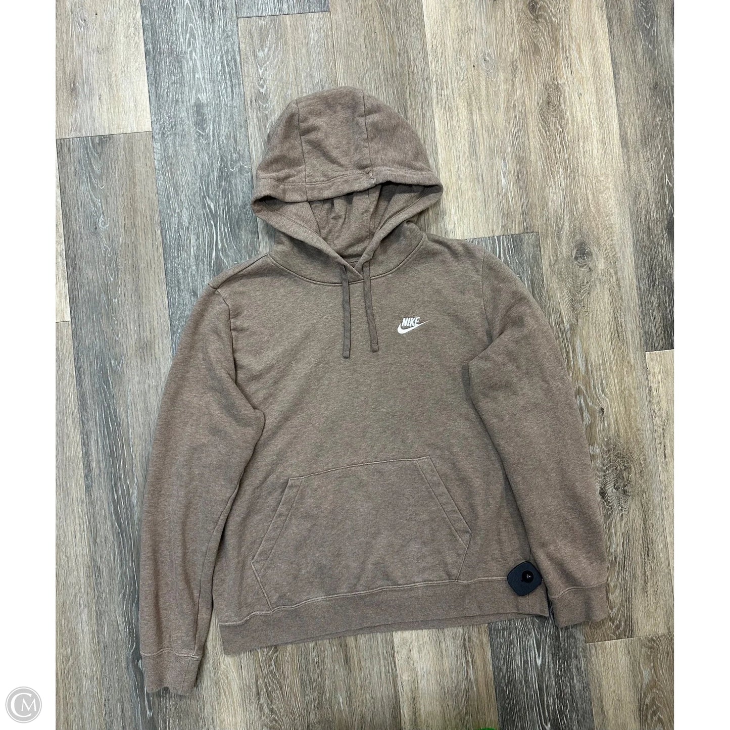 Athletic Sweatshirt Hoodie By Nike Apparel In Tan, Size: L