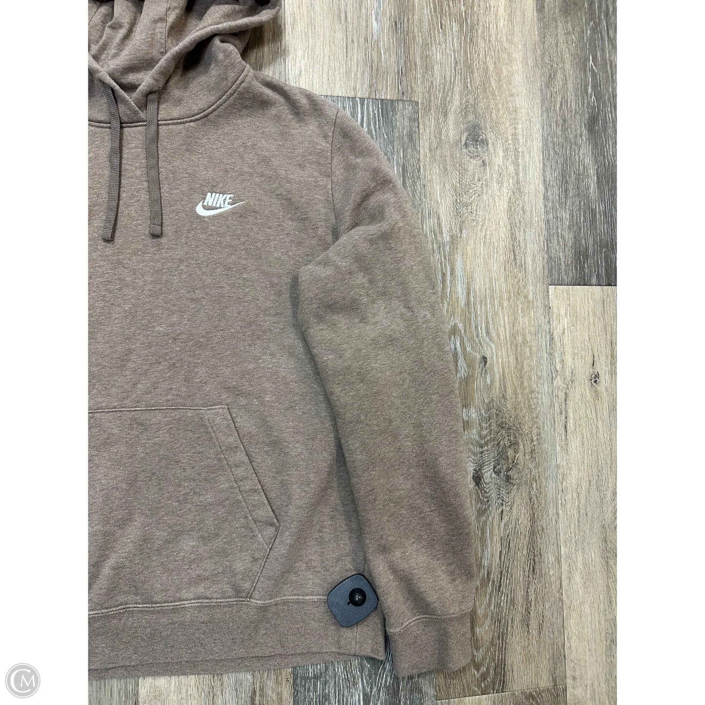 Athletic Sweatshirt Hoodie By Nike Apparel In Tan, Size: L