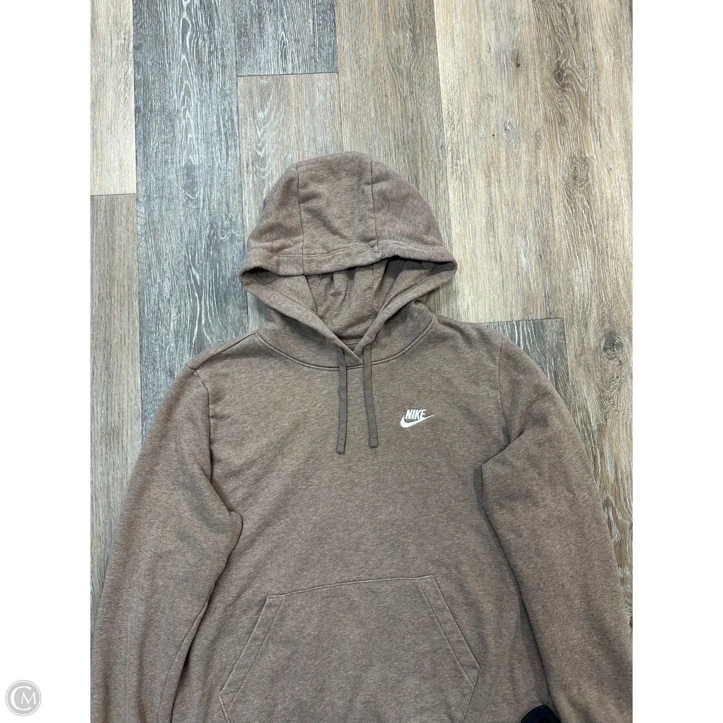 Athletic Sweatshirt Hoodie By Nike Apparel In Tan, Size: L