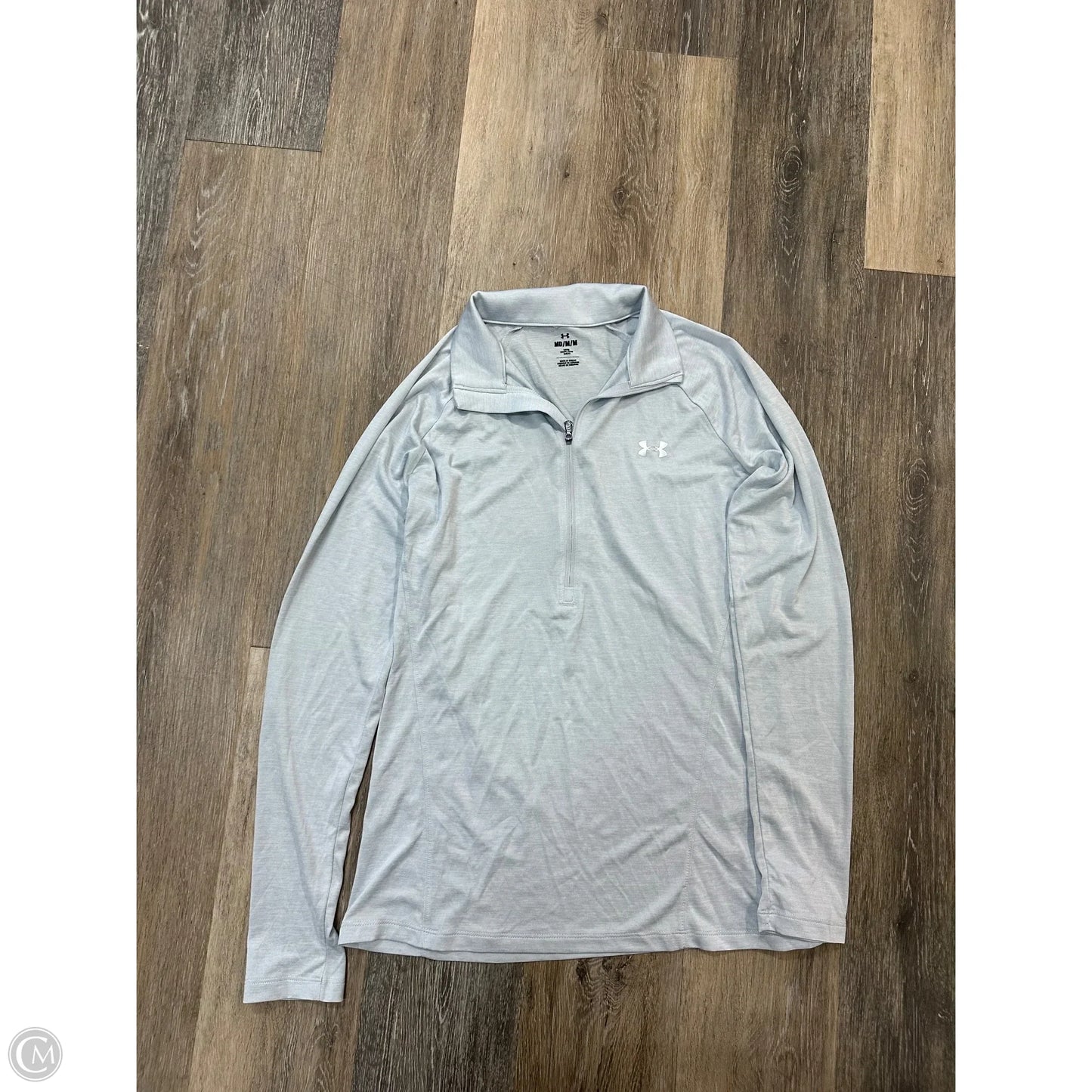 Athletic Top Long Sleeve Collar By Under Armour In Blue, Size: M