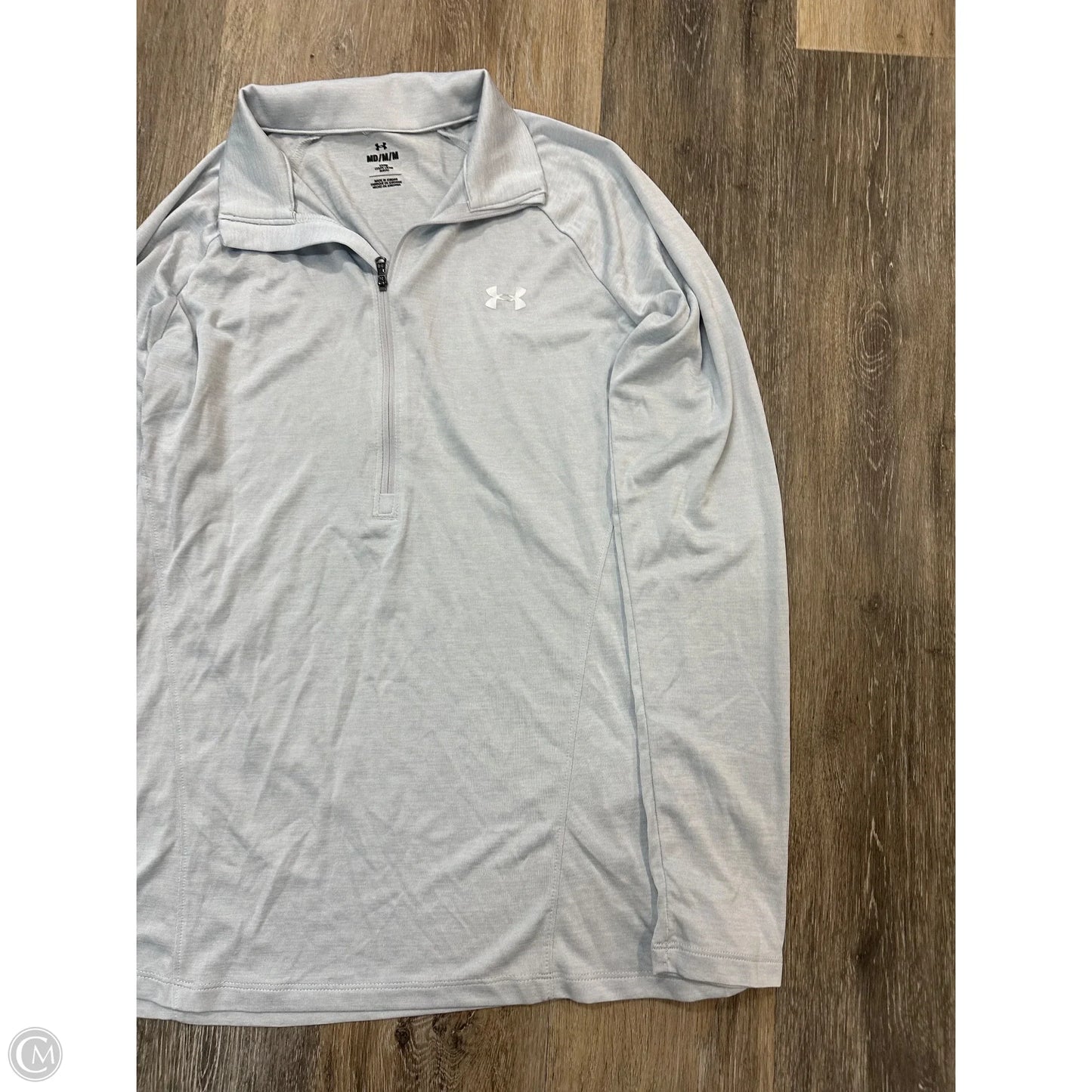 Athletic Top Long Sleeve Collar By Under Armour In Blue, Size: M