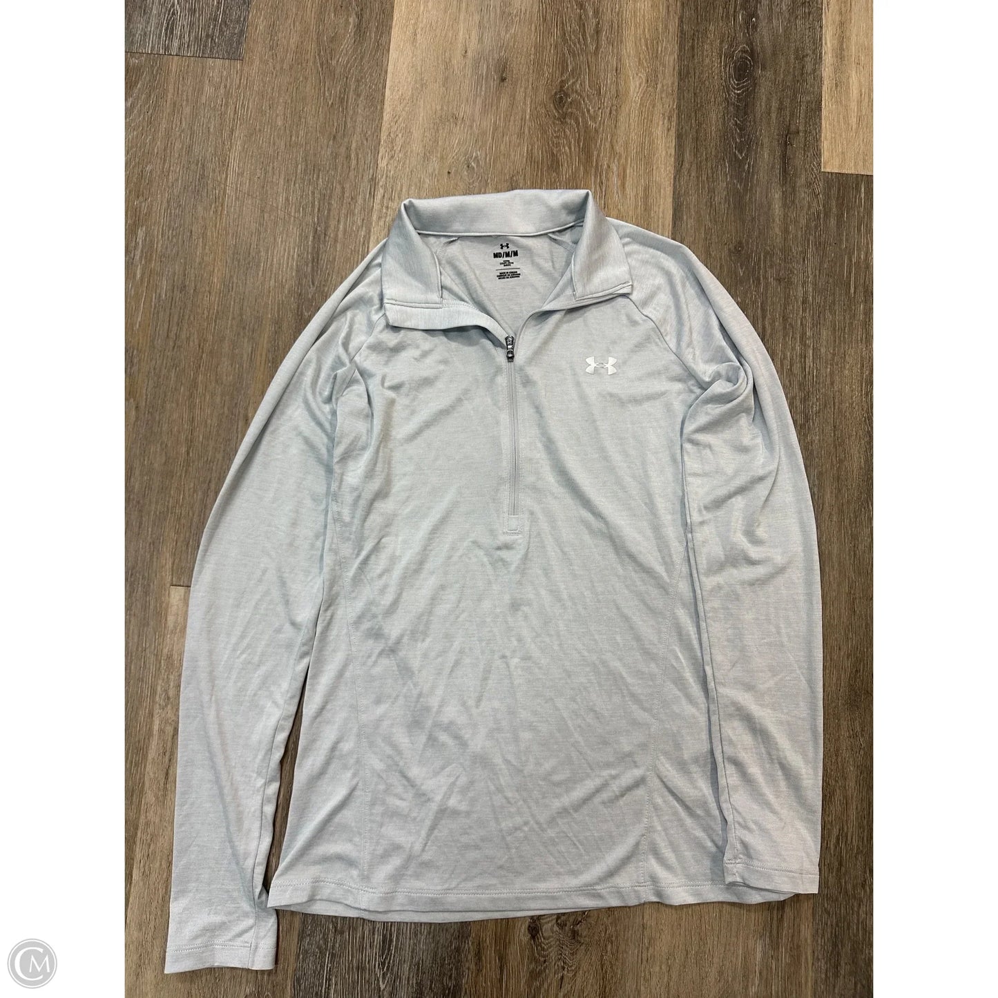 Athletic Top Long Sleeve Collar By Under Armour In Blue, Size: M