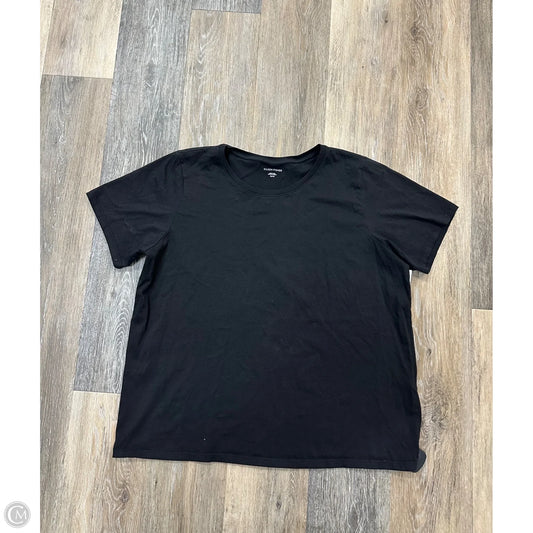 Top Short Sleeve By Eileen Fisher In Black, Size: Xl