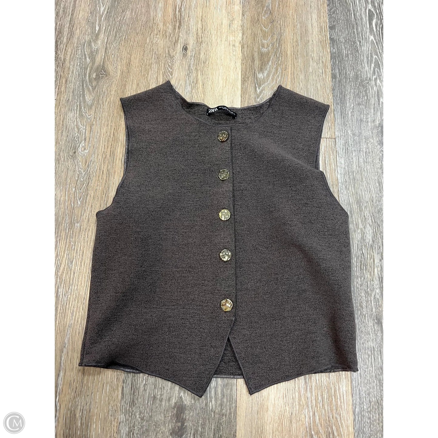 Top Sleeveless By Zara In Brown, Size: M