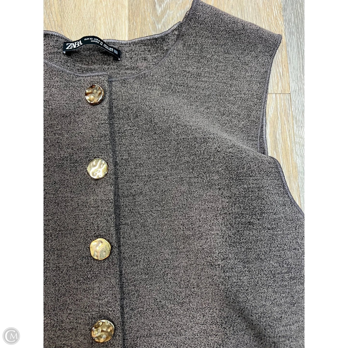 Top Sleeveless By Zara In Brown, Size: M