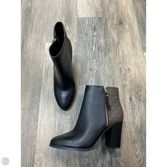 Boots Ankle Heels By Michael By Michael Kors In Black & Brown, Size: 9