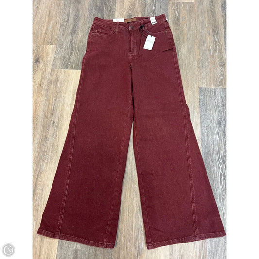 Jeans Wide Leg By Judy Blue In Red Denim, Size: 12