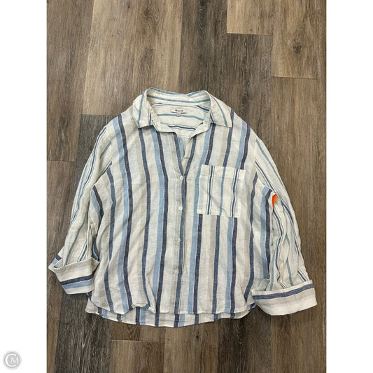 Blouse Long Sleeve By Madewell In Striped Pattern, Size: Xl