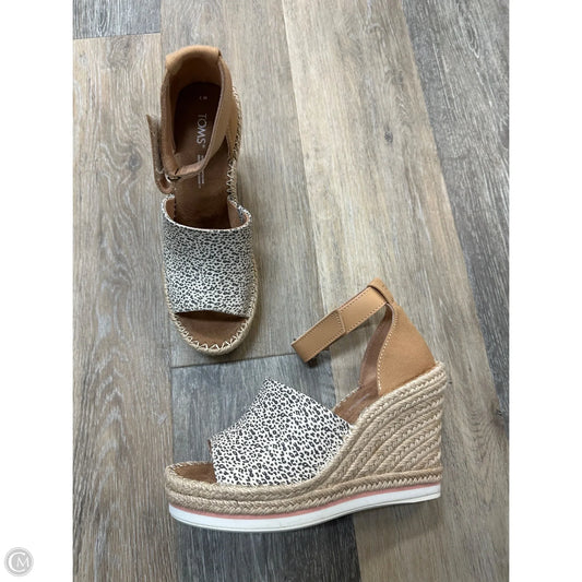 Sandals Heels Wedge By Toms In Tan, Size: 7