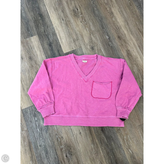 Sweatshirt Collar By Pilcro In Pink, Size: M