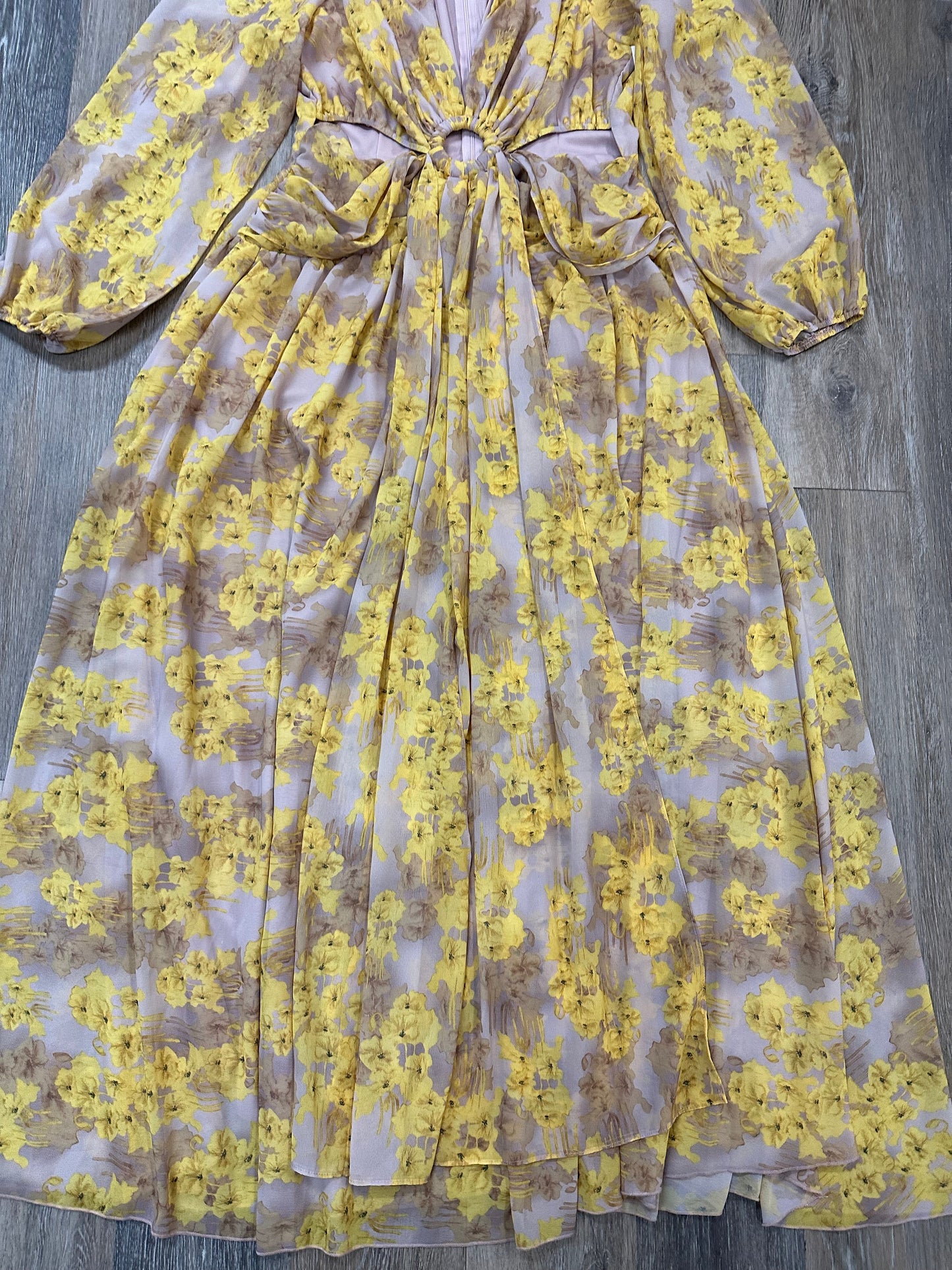 Dress Party Long By Boohoo Boutique In Yellow, Size: 14