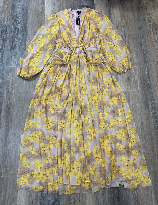 Dress Party Long By Boohoo Boutique In Yellow, Size: 14