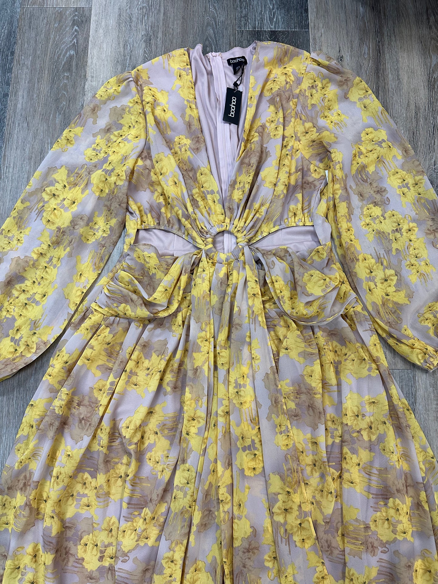 Dress Party Long By Boohoo Boutique In Yellow, Size: 14