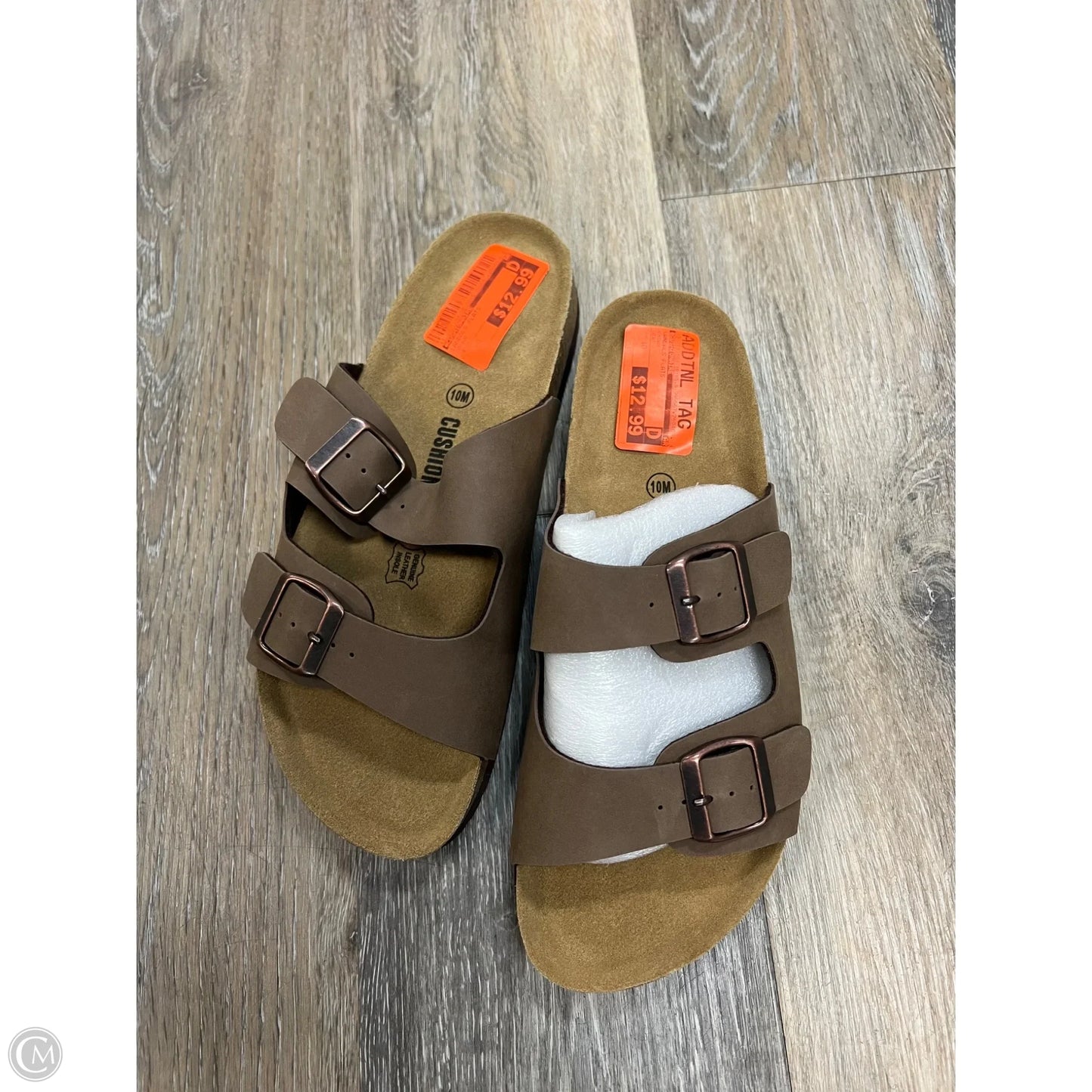 Sandals Flats By Cushionaire In Brown, Size: 10
