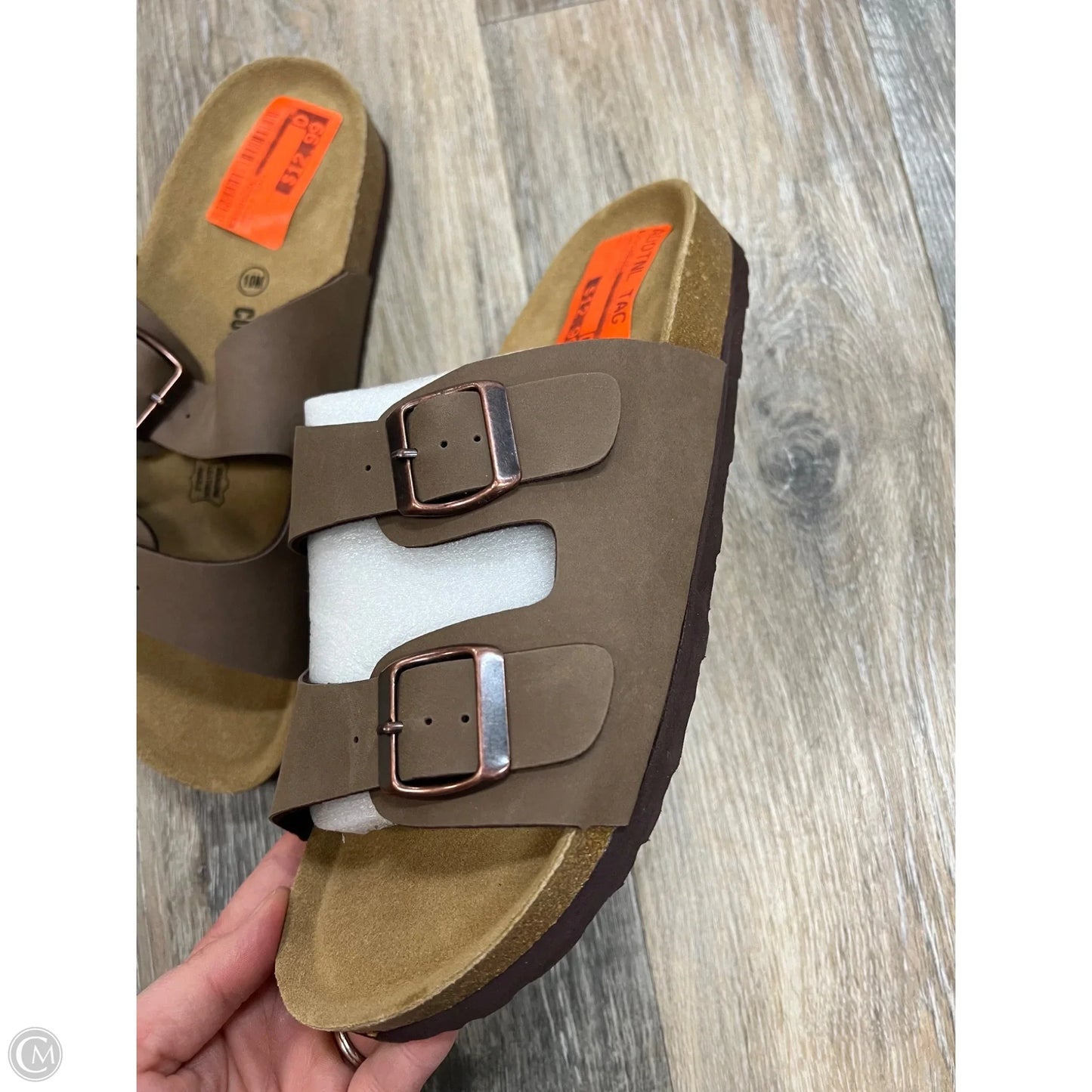 Sandals Flats By Cushionaire In Brown, Size: 10