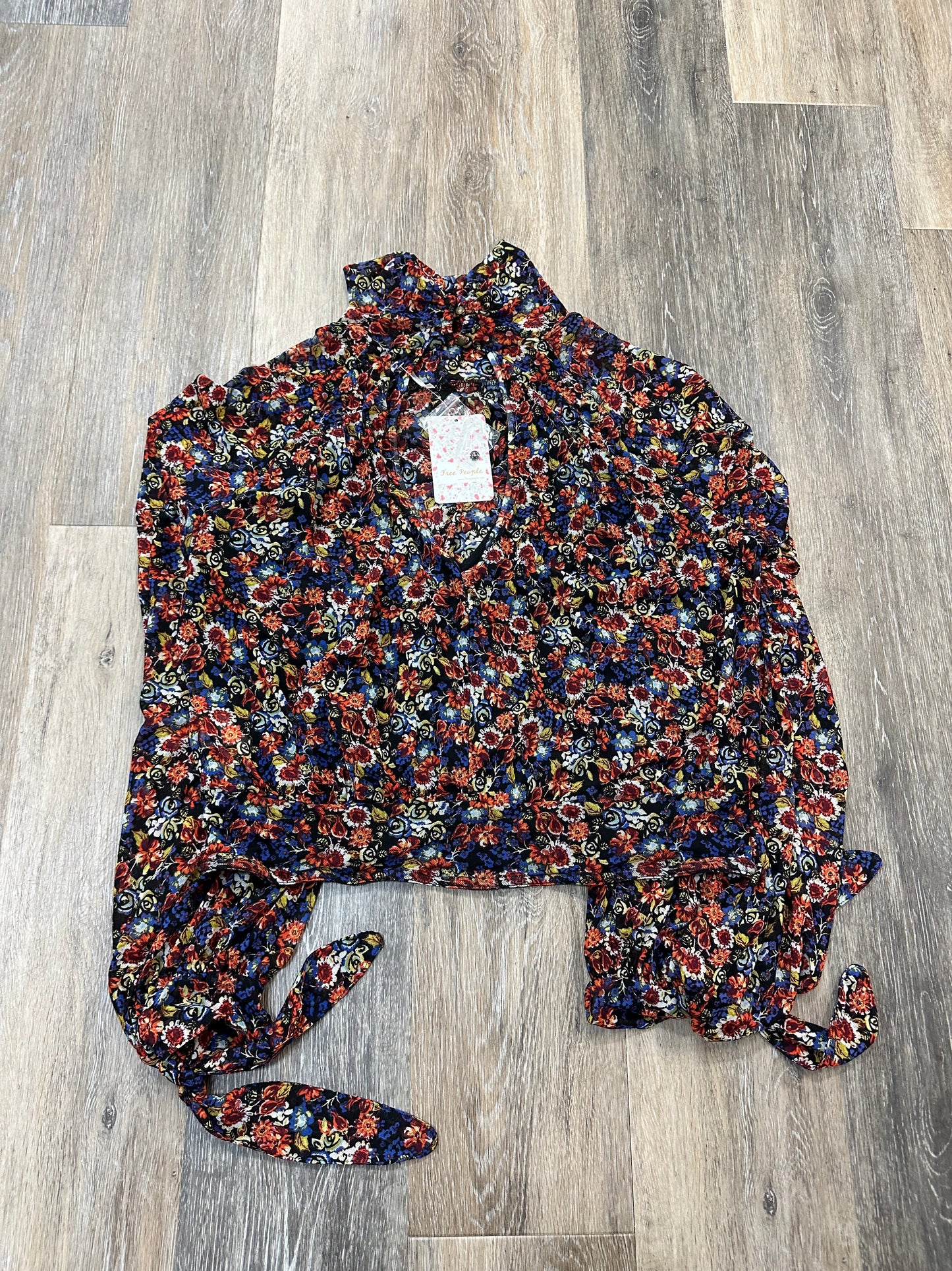 Blouse Long Sleeve By Free People In Floral Print, Size: L