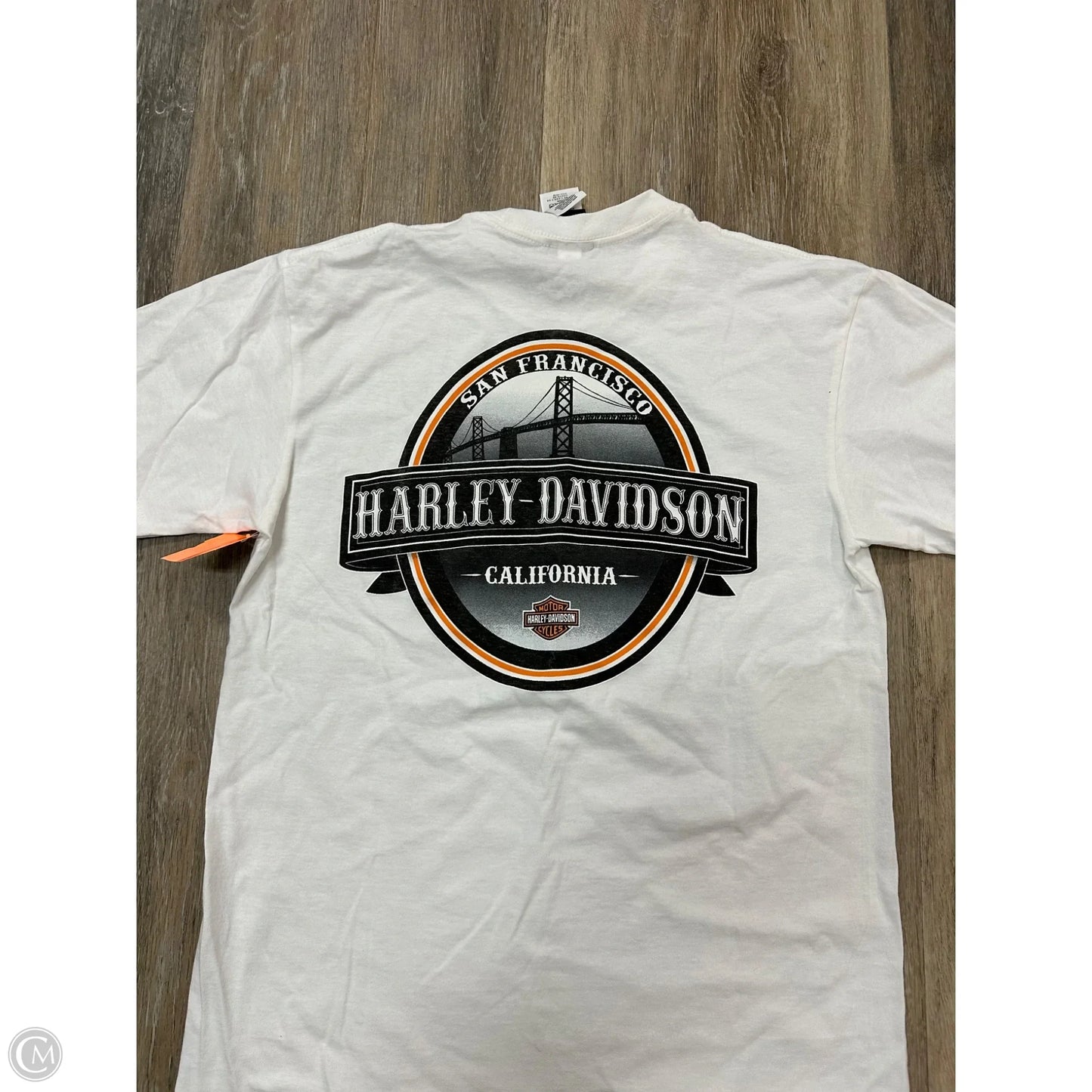 Top Short Sleeve By Harley Davidson In White, Size: M
