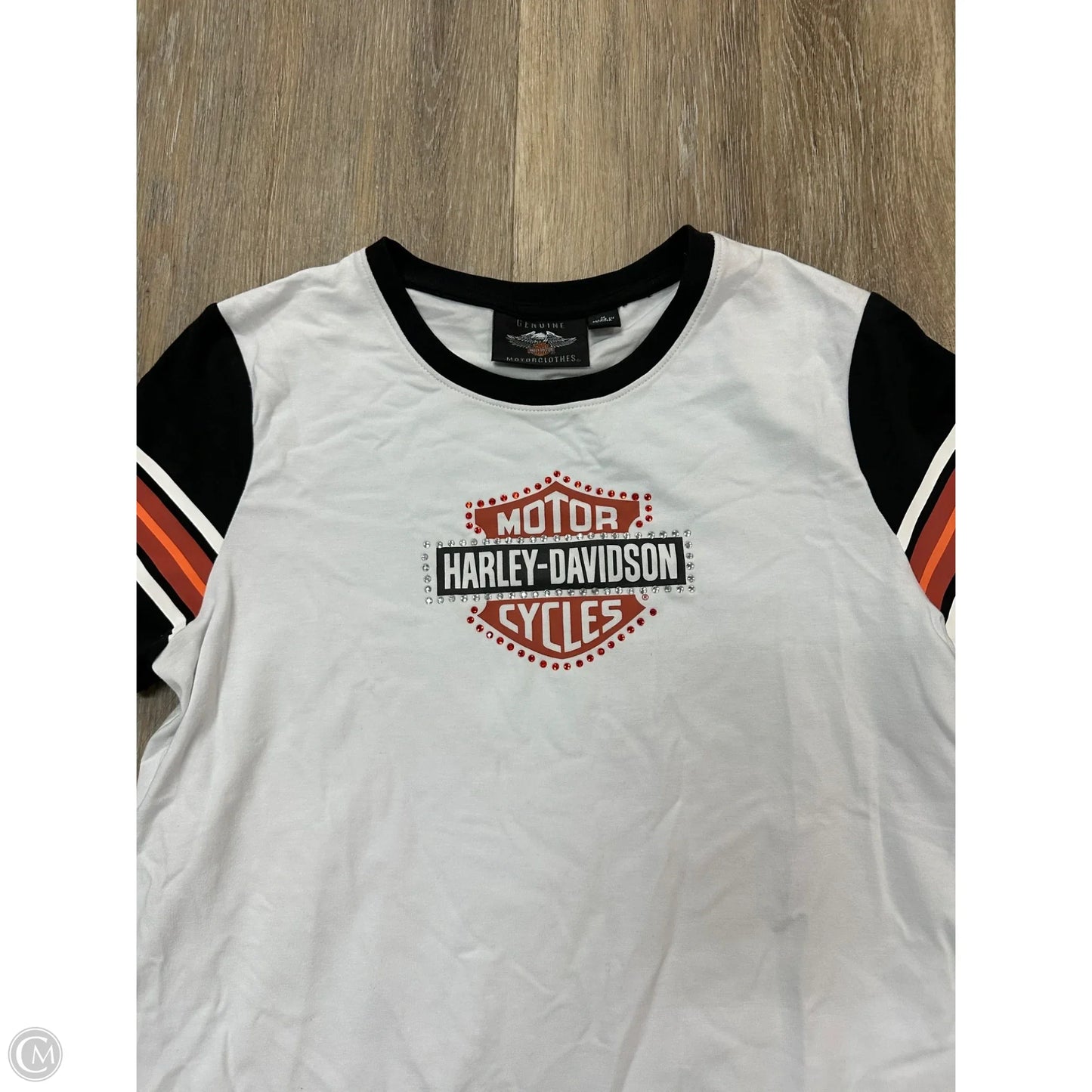 Top Short Sleeve By Harley Davidson In White, Size: M