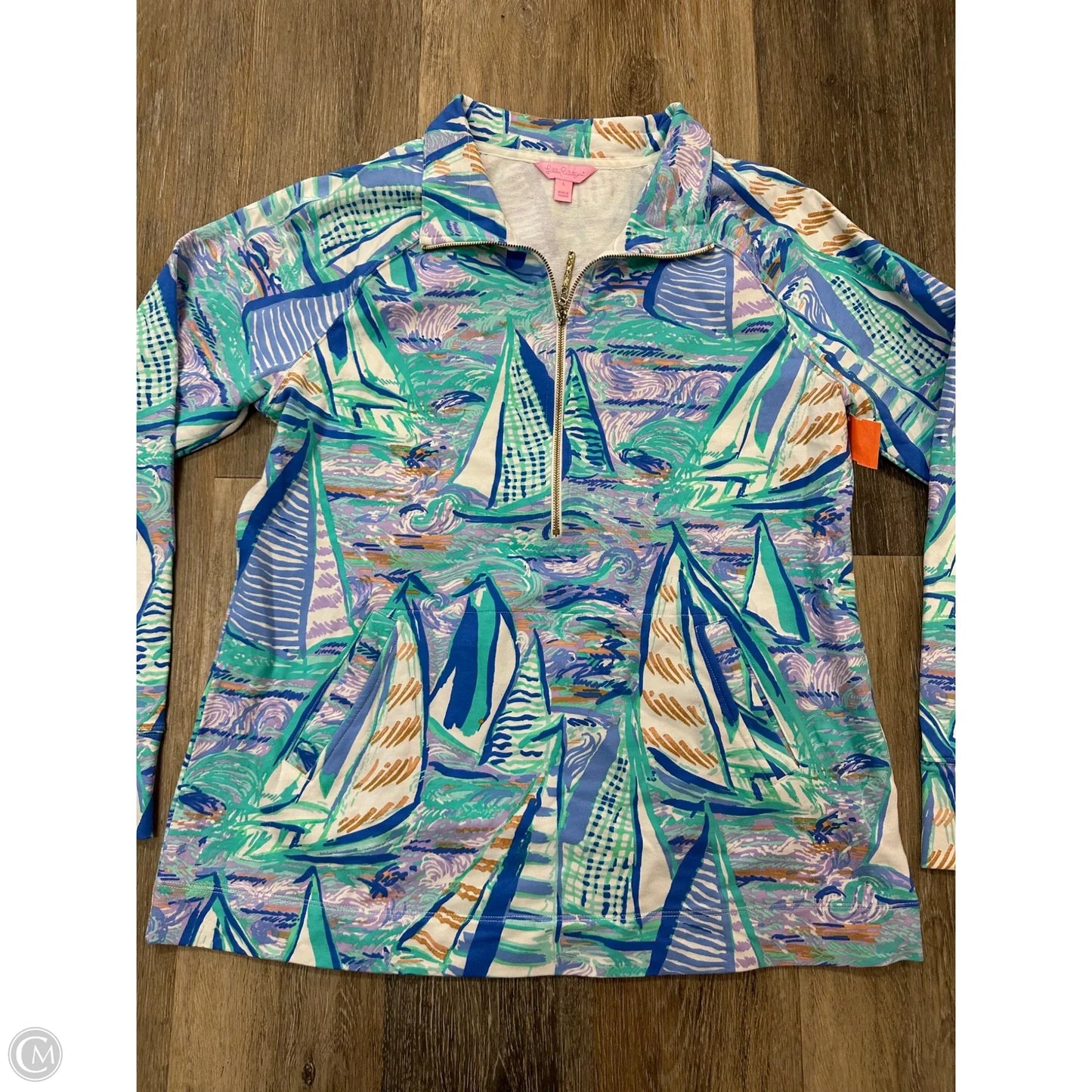 Top Long Sleeve Designer By Lilly Pulitzer In Blue, Size: L